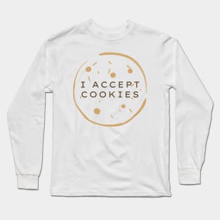 I Accept Cookies Funny Web Developer Pun Long Sleeve T-Shirt